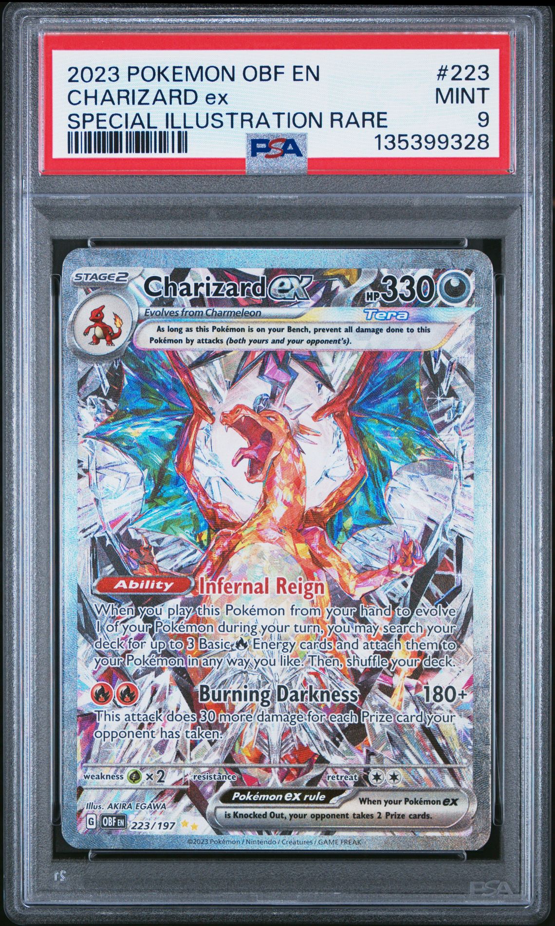 2023 Pokemon Obf En-Obsidian Flames Charizard Ex #223 (Special Illustration Rare) Mint 9 front