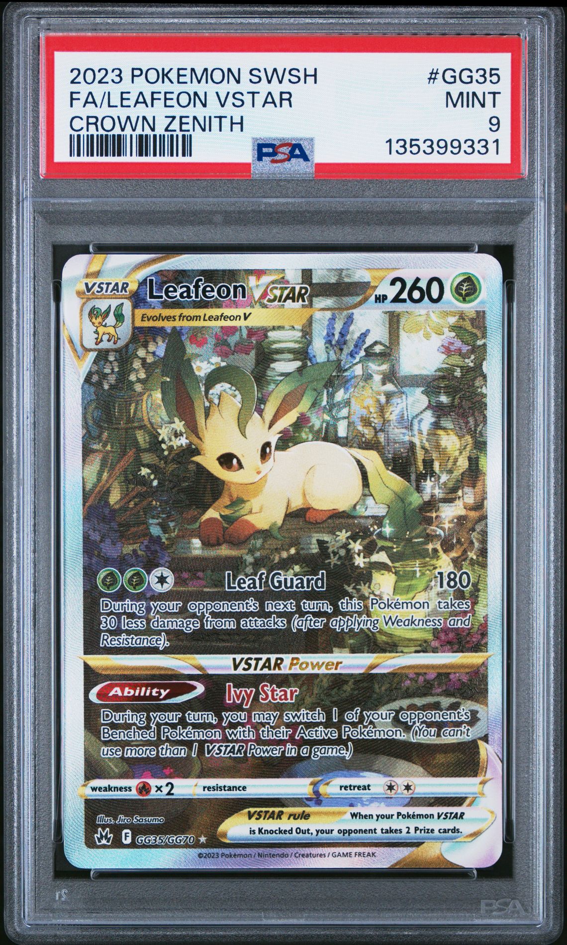 2023 Pokemon Sword And Shield Crown Zenith Fa/Leafeon Vstar #Gg35 (Crown Zenith) Mint 9 front