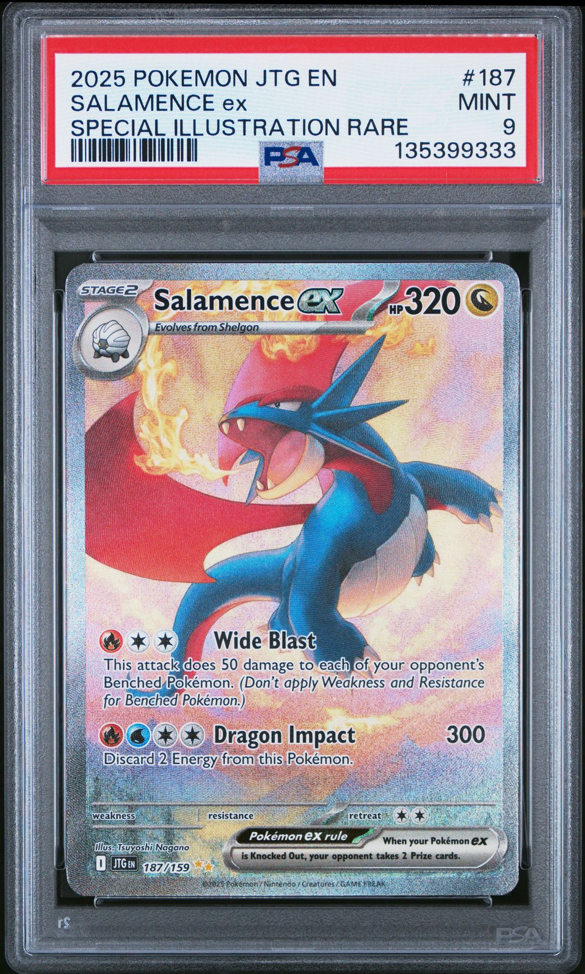 2025 Pokemon Jtg En-Journey Together Salamence Ex #187 (Special Illustration Rare) Mint 9 front