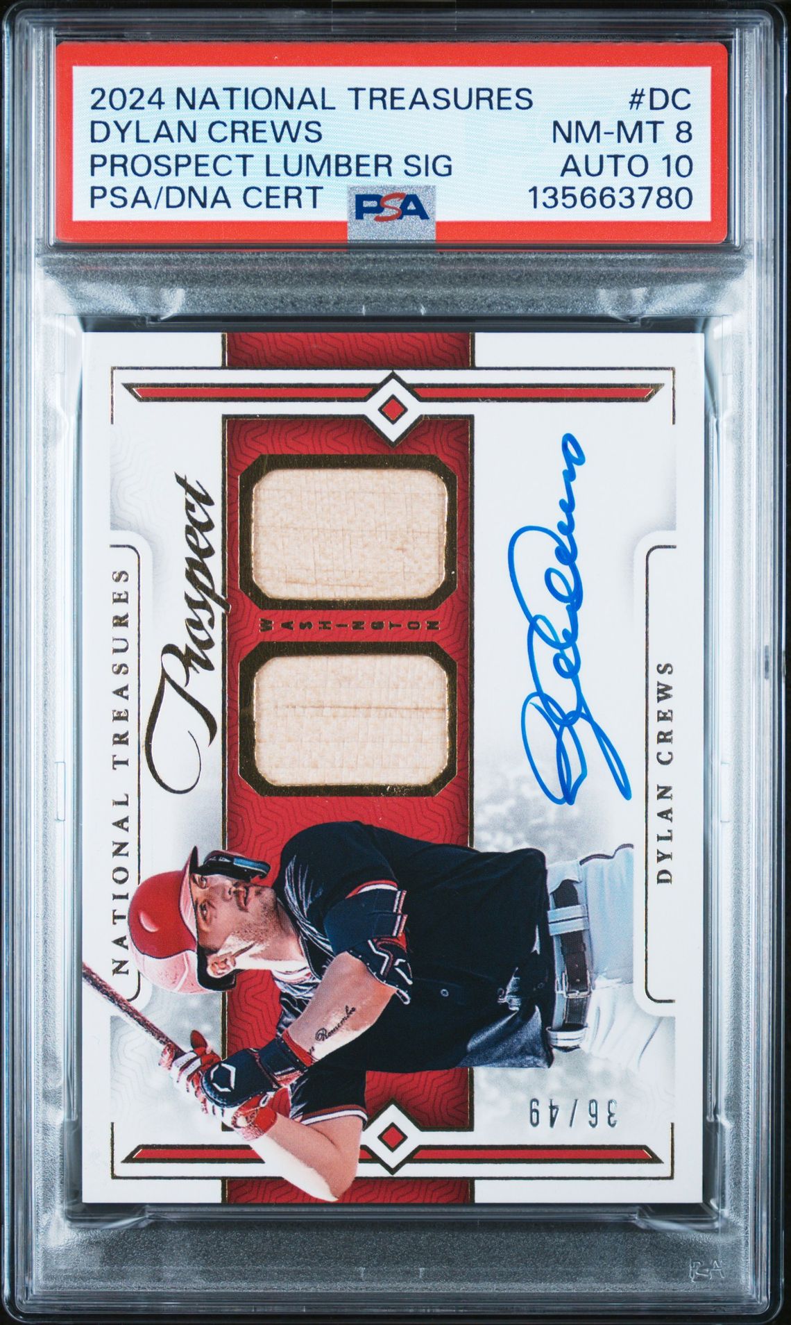 2024 Panini PANINI NATIONAL TREASURES PROSPECT LUMBER SIGNATURES #DC Dylan Crews front