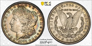 1901 $1 VAM 3, Shifted Eagle DDR XF45+