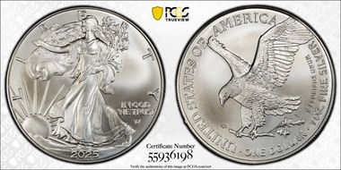 2025 $1 Silver Eagle First Strike MS68