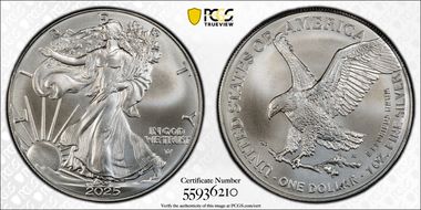 2025 $1 Silver Eagle First Strike MS68