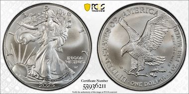 2025 $1 Silver Eagle First Strike MS69