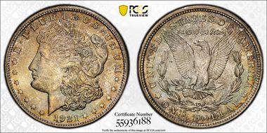 1921 $1 Morgan MS66+