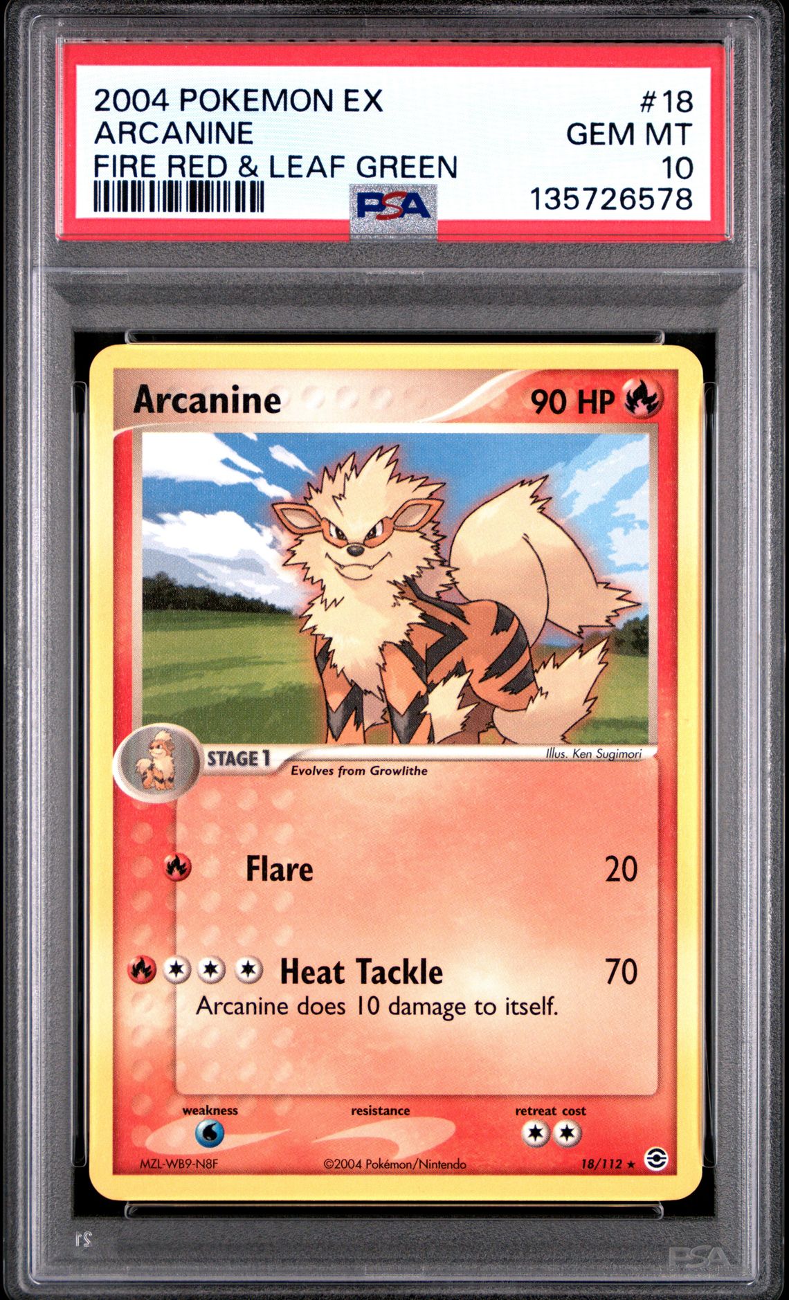 2004 Leaf #18 Arcanine front