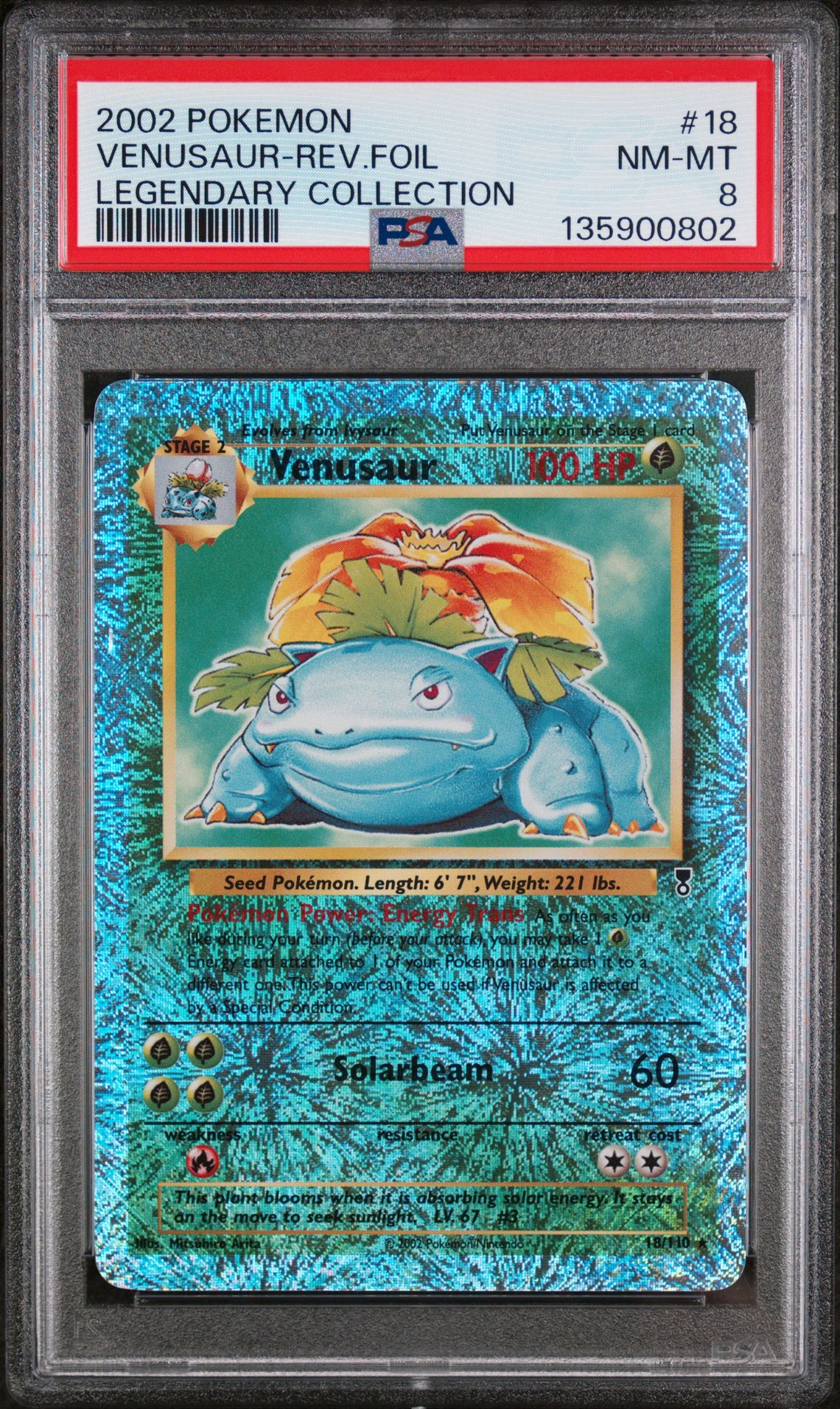 2002 Pokemon POKEMON LEGENDARY COLLECTION #18 Venusaur-Rev.Foil front
