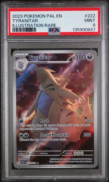 2023 Pokemon POKEMON PAL EN-PALDEA EVOLVED ILLUSTRATION RARE #222 Tyranitar front