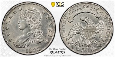 1833 50C AU53