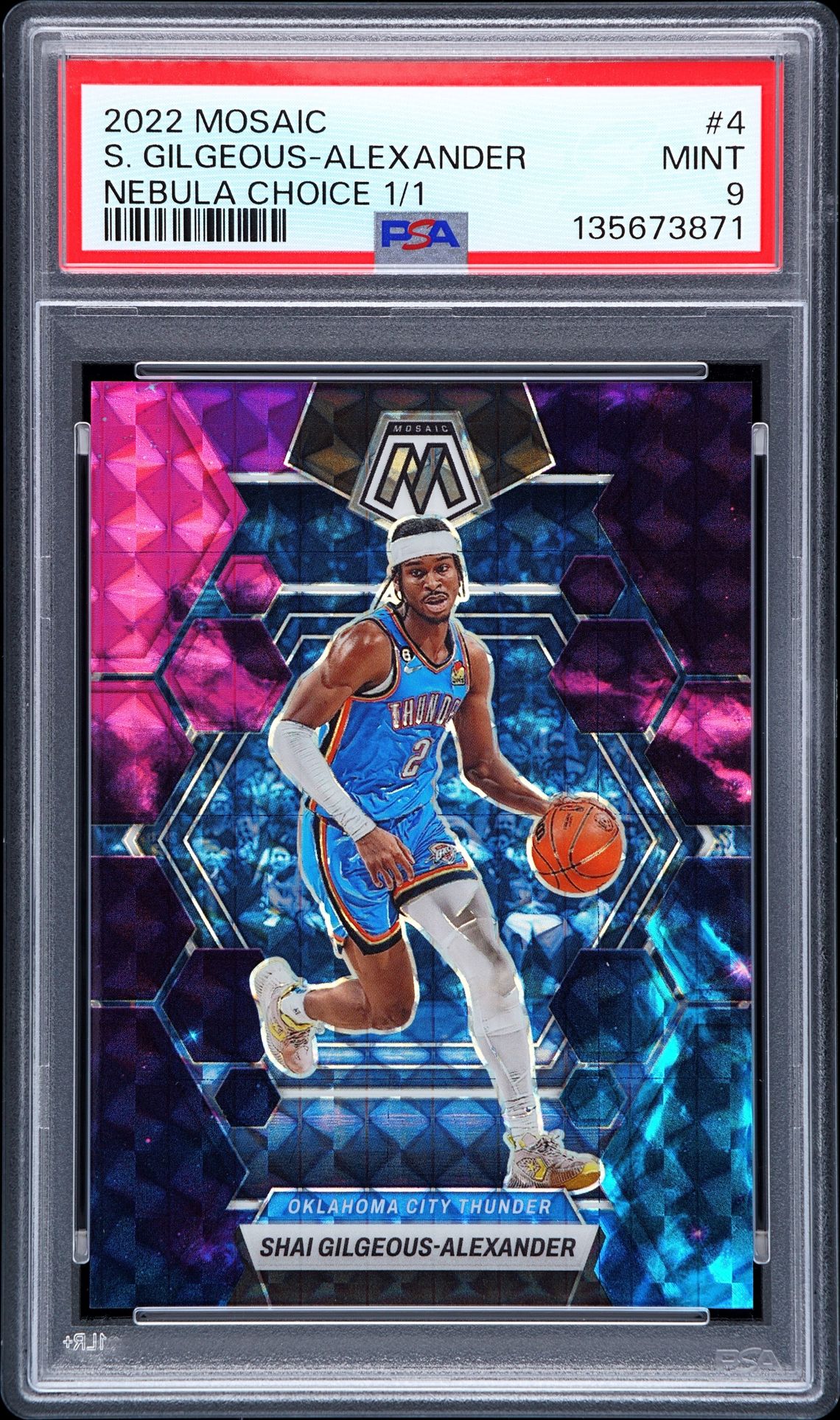 2022 Panini PANINI MOSAIC NEBULA CHOICE 1/1 #4 S. Gilgeous-Alexander front