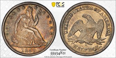 1851-O 50C AU50