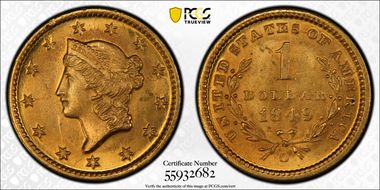 1849-O G$1 MS64