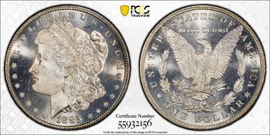 1885 $1 MS67+ PL