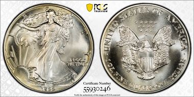 1988 $1 Silver Eagle MS68