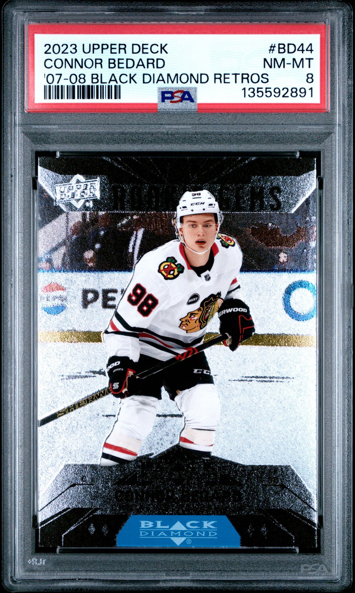 2023 Upper Deck UPPER DECK EXTENDED SERIES 2007-08 BLACK DIAMOND RETROS #BD44 Connor Bedard front