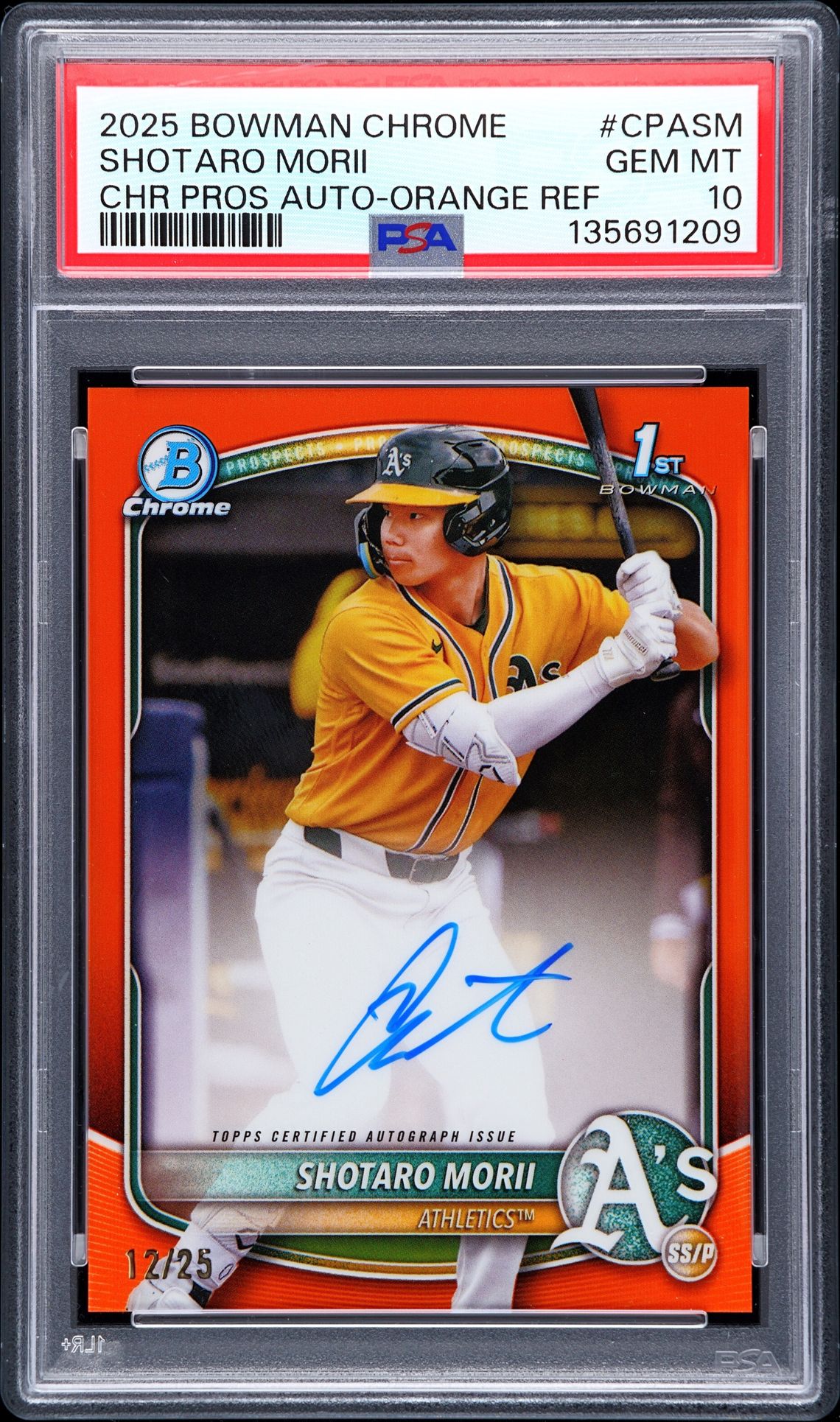 2025 Bowman Bowman Chrome Orange Refractor #CPASM Shotaro Morii front