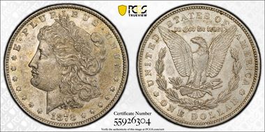 1878 7TF $1 Reverse of 1879 AU55