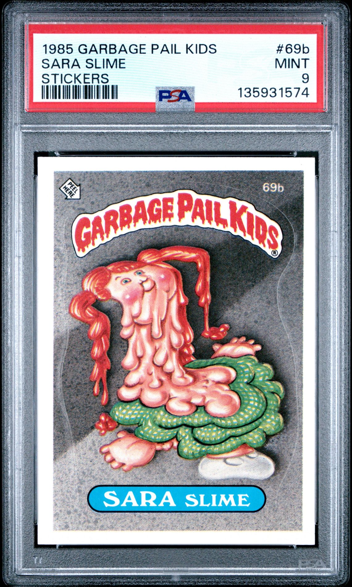 1985 Topps GARBAGE PAIL KIDS STICKERS #69B Sara Slime front