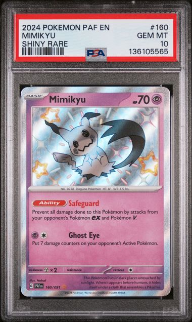 2024 Pokemon Paldean Fates Shiny Rare SHINY RARE #160 Mimikyu front