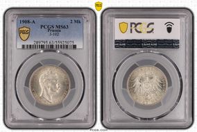 1908-A 2 Mk J-102 MS63