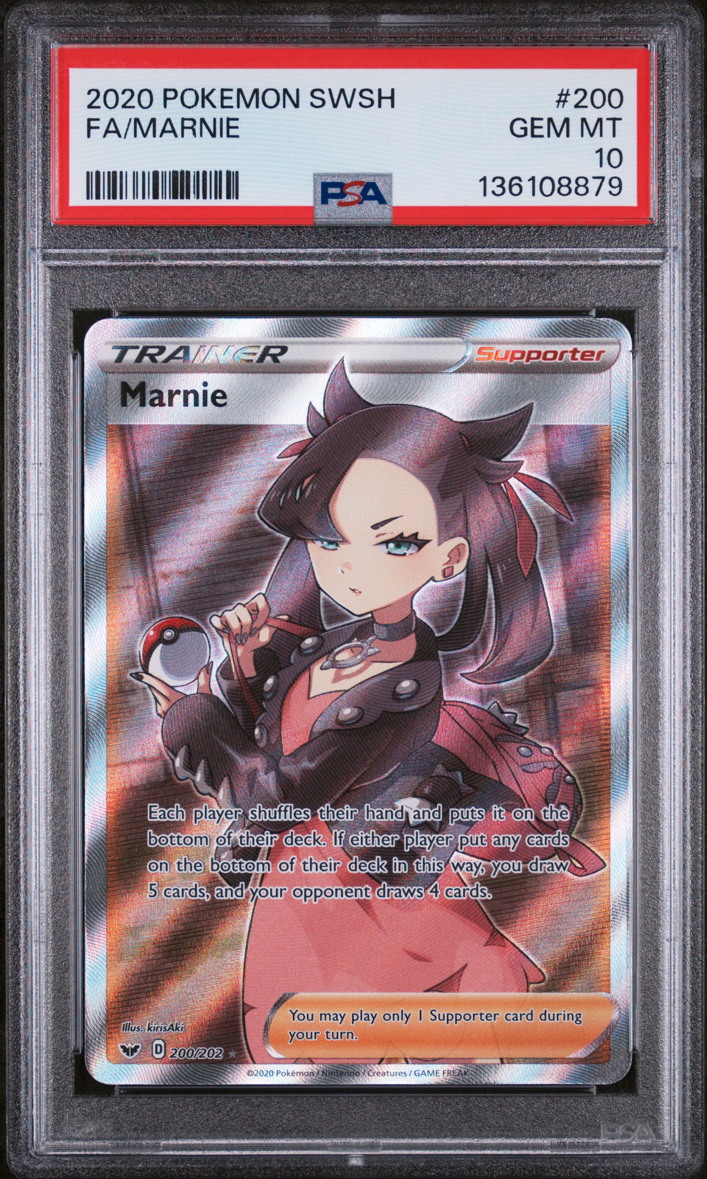 2020 #200 Full Art/Marnie PSA 10 Sword & Shield