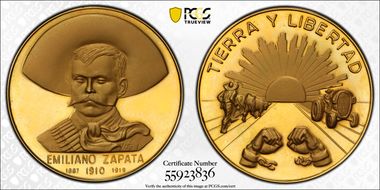 (1960) Medal Grove-P-382 Au, Emiliano Zapata SP65