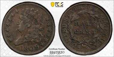 1809/6 1/2C 9 over Inverted 9 XF40BN