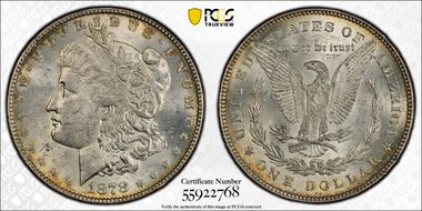 1878 7/8TF $1 Strong MS62