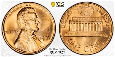 1967 1C MS67RD