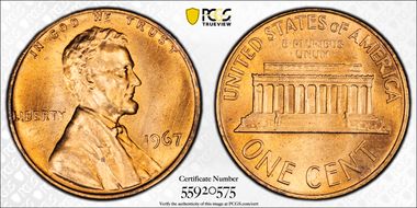 1967 1C MS67RD