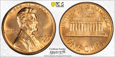 1960-D 1C Large Date MS67RD