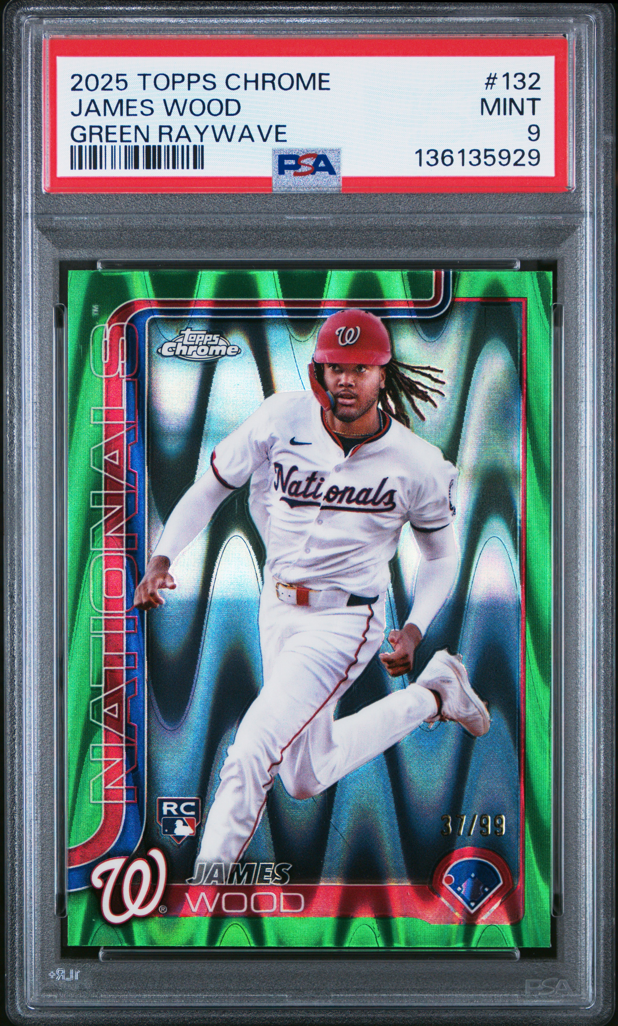 2025 #132 James Wood PSA 9 Topps Chrome