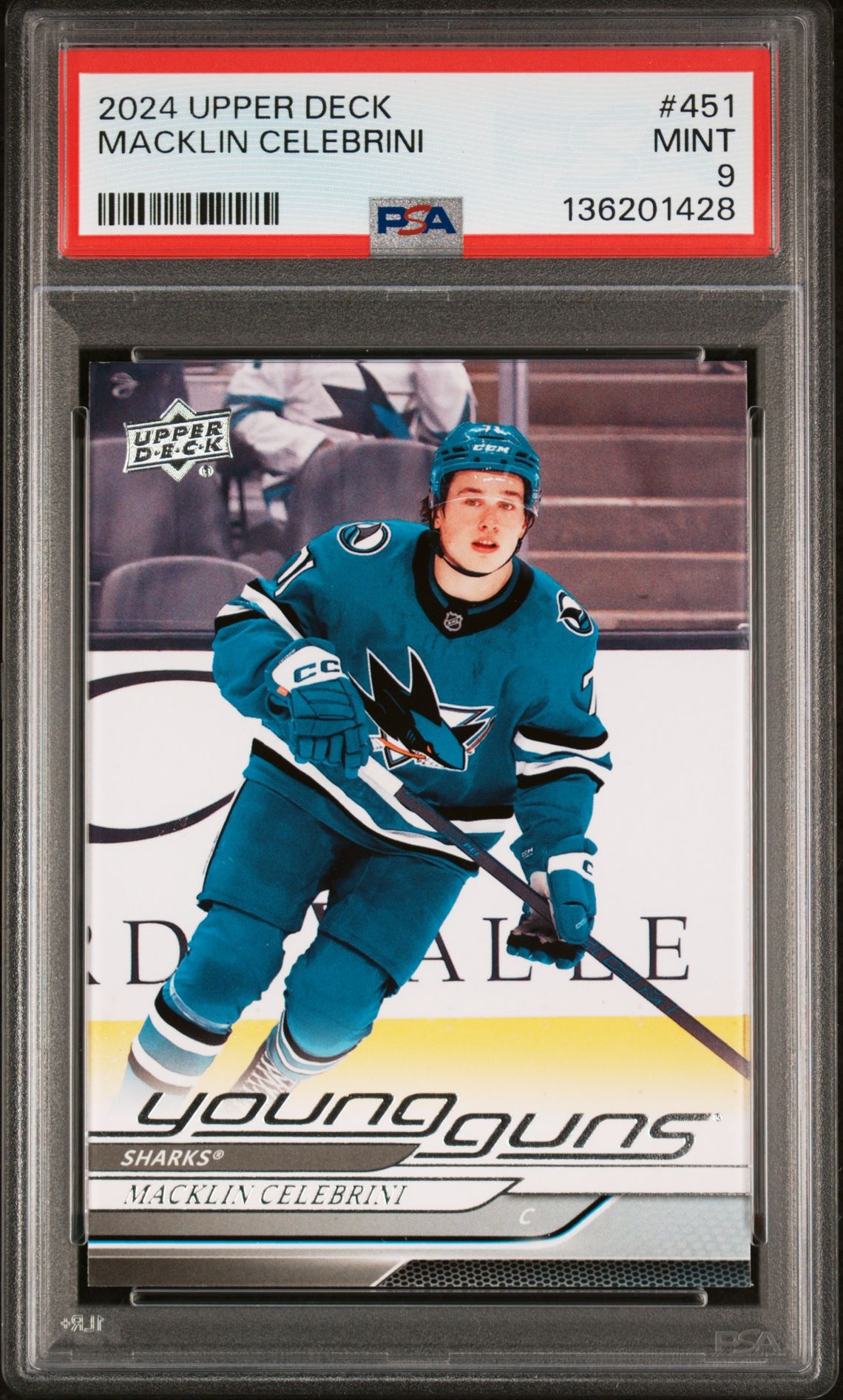 2024 Upper Deck Macklin Celebrini #451 Mint 9 front