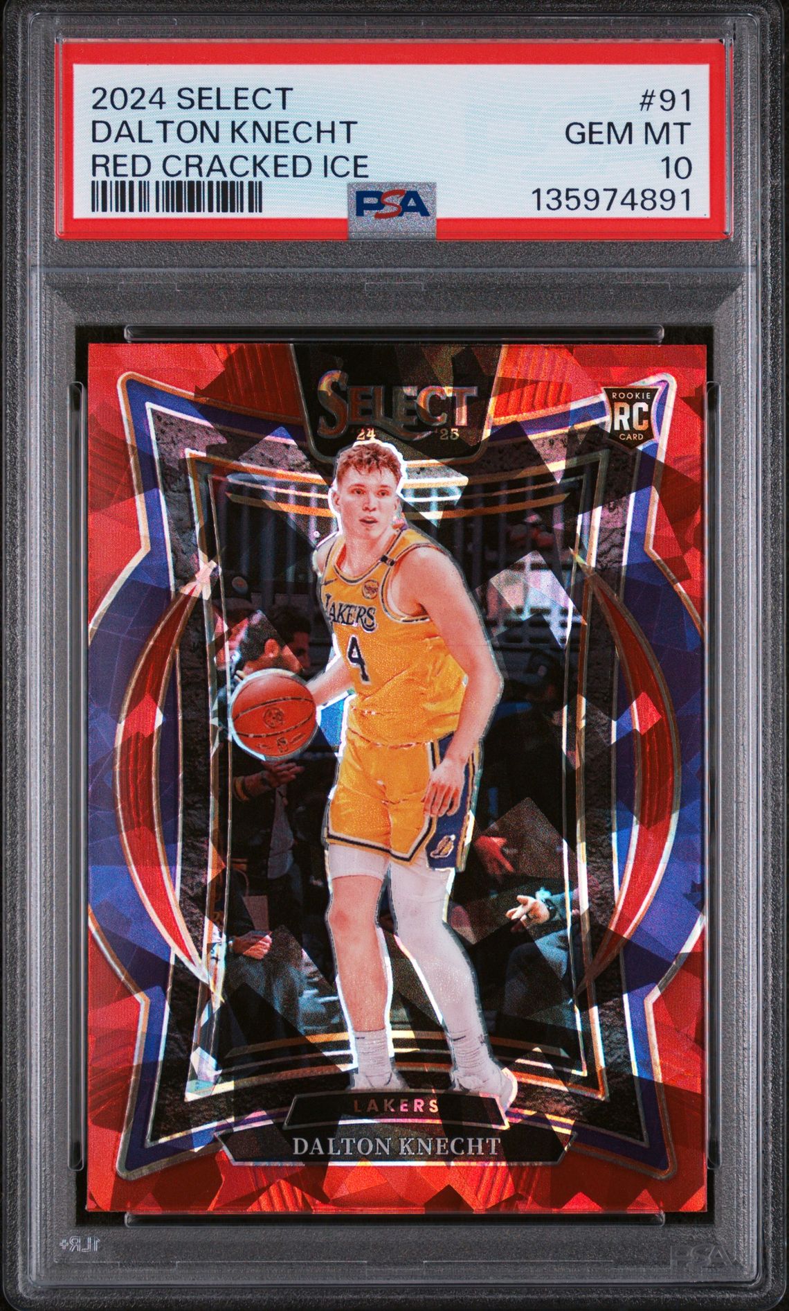 2024 Panini PANINI SELECT RED CRACKED ICE #91 Dalton Knecht front
