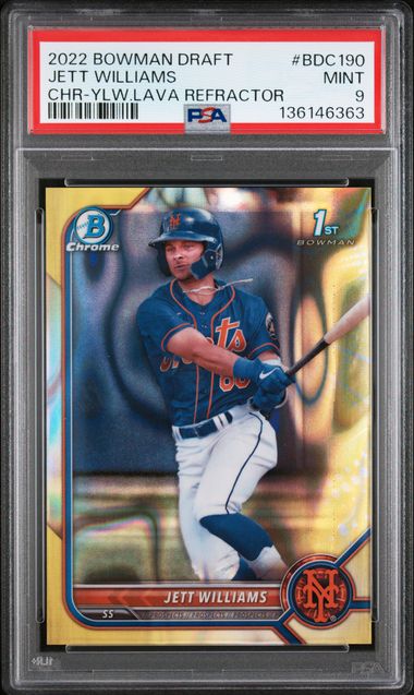 2022 Bowman BOWMAN DRAFT CHR-YLW.LAVA REFRACTOR #BDC190 Jett Williams front