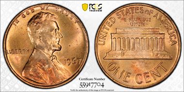 1967 1C MS65RD