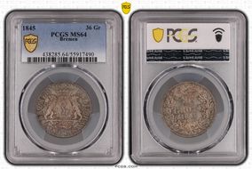 1845 36 Gr KM-233  Ag MS64