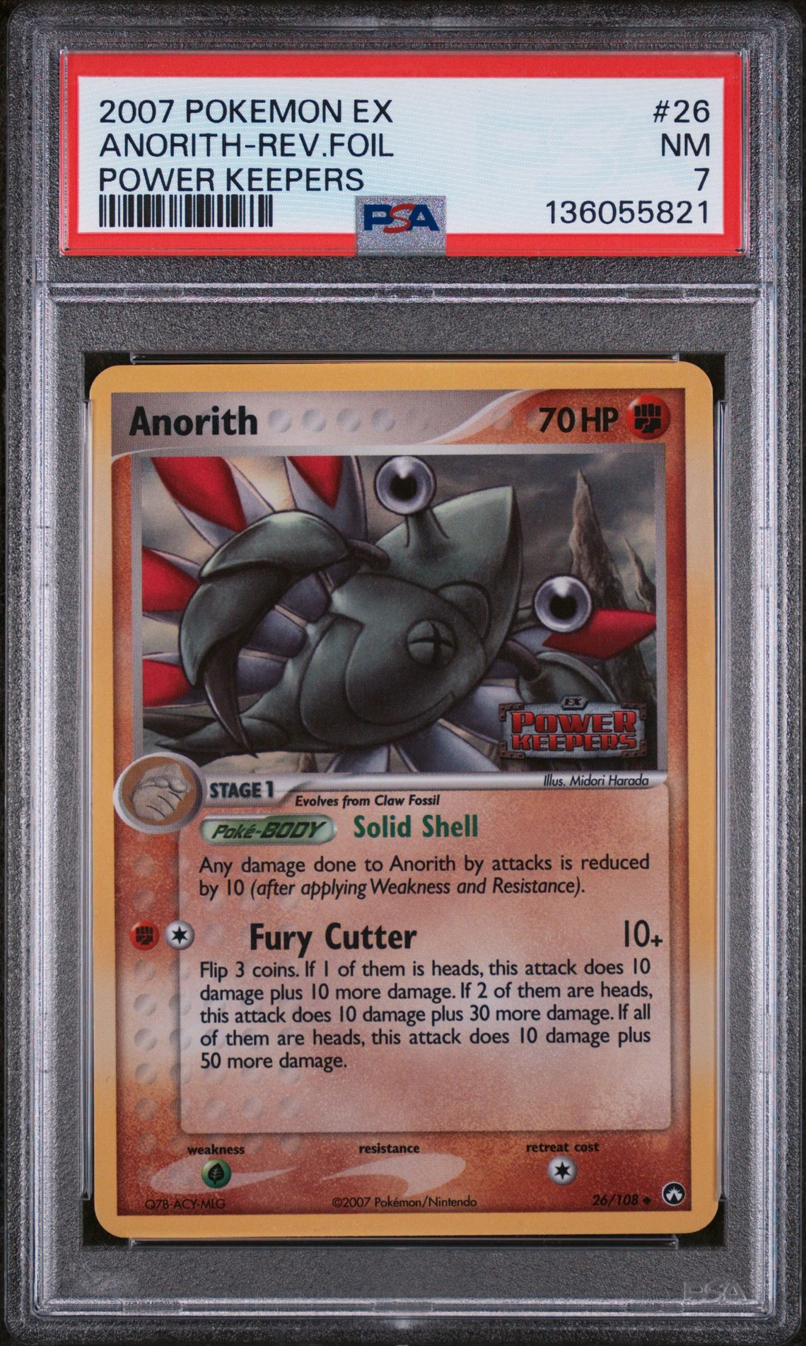 2007 Pokemon POKEMON EX POWER KEEPERS #26 Anorith-Rev.Foil front