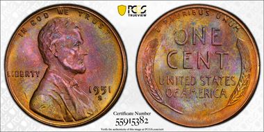 1951-S 1C MS66BN