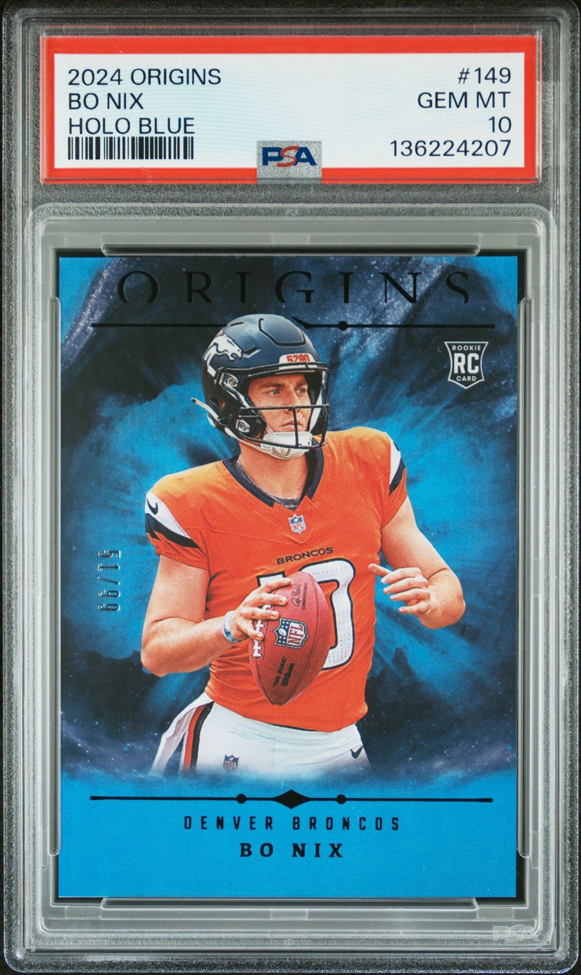 2024 Panini PANINI ORIGINS HOLO BLUE #149 Bo Nix front