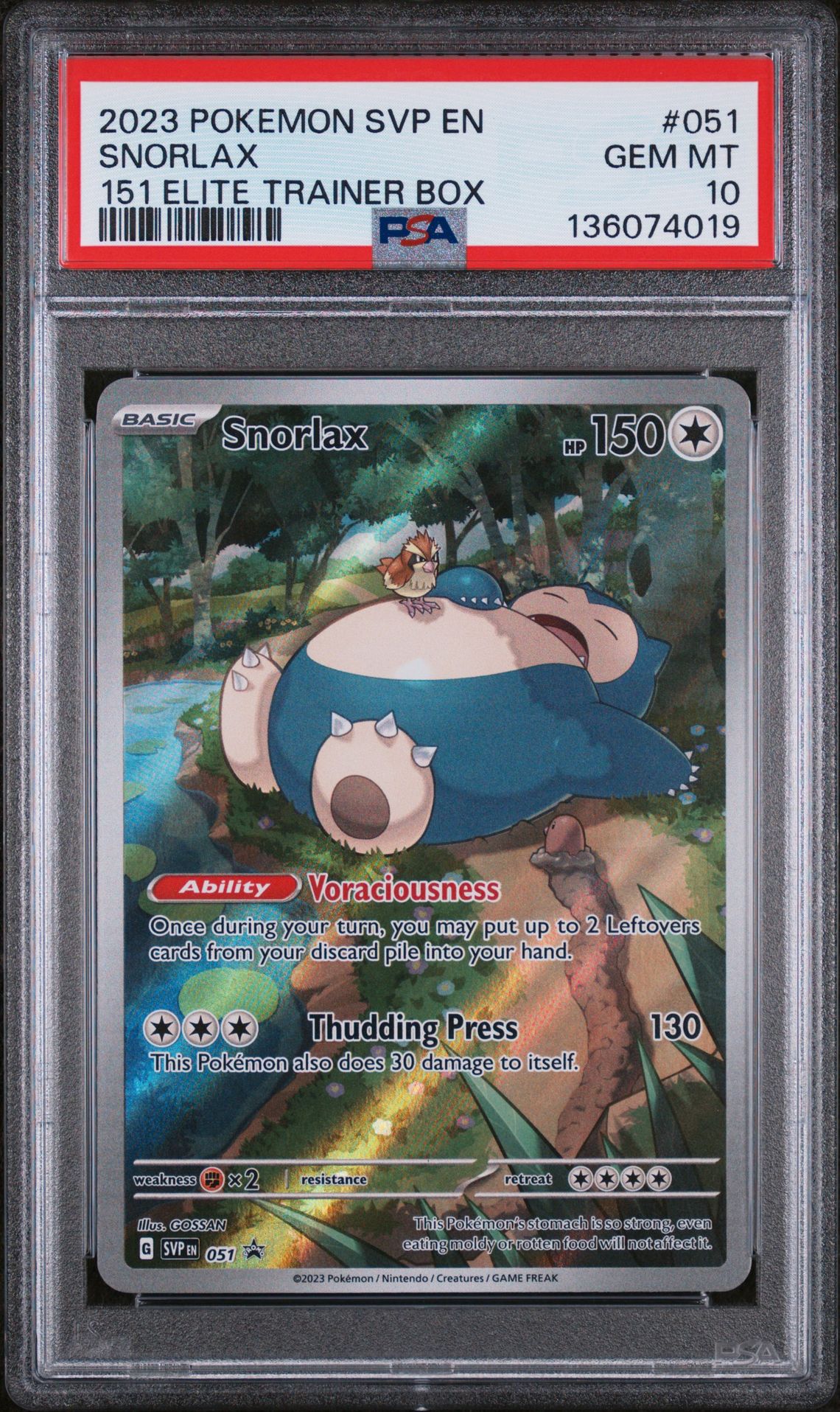 2023 Pokemon POKEMON SVP EN-SV BLACK STAR PROMO 151 ELITE TRAINER BOX #051 Snorlax front