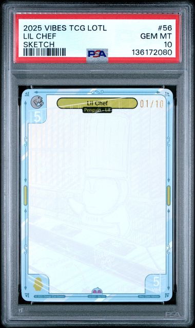 Vibes - 2025 Lil Chef Sketch #56 Vibes Tcg Legend Of The Lils PSA 10