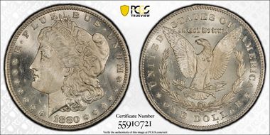 1880/79-CC $1 Reverse of 1878 MS65