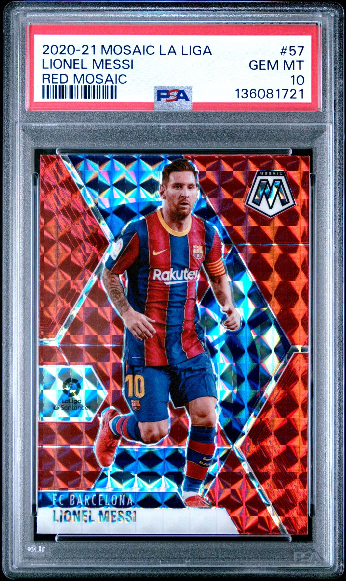 2020 Panini PANINI MOSAIC LA LIGA RED MOSAIC #57 Lionel Messi front
