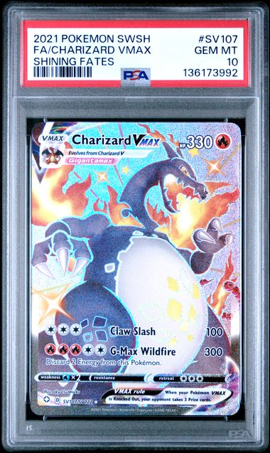 2021 Pokemon POKEMON SWORD & SHIELD SHINING FATES Full Art #SV107 Fa/Charizard Vmax front