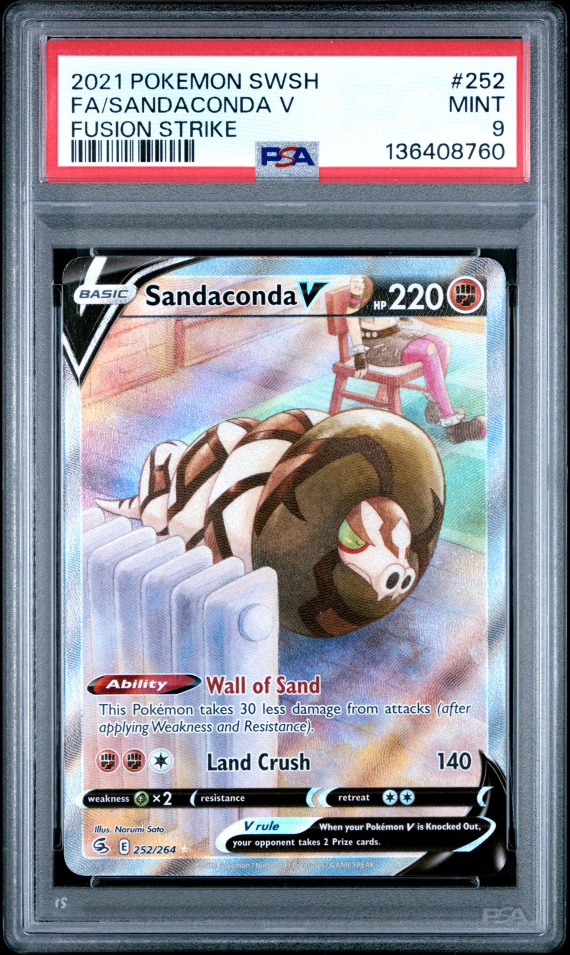 2021 Pokemon POKEMON SWORD & SHIELD FUSION STRIKE #252 Fa/Sandaconda V front