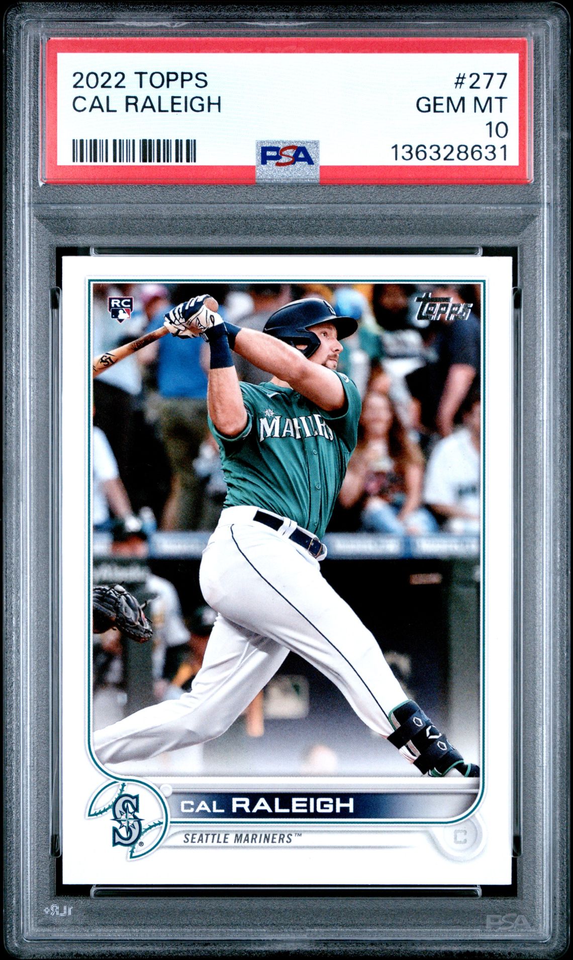 2022 Topps Cal Raleigh #277 Gem Mt 10 front