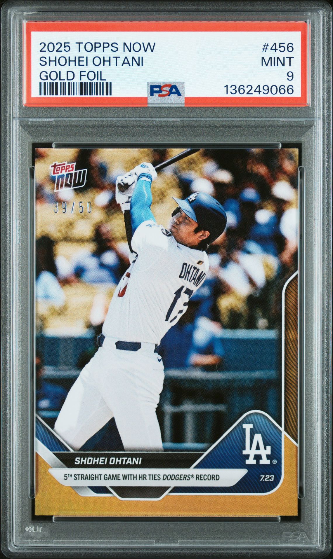 2025 Topps TOPPS NOW GOLD FOIL #456 Shohei Ohtani front
