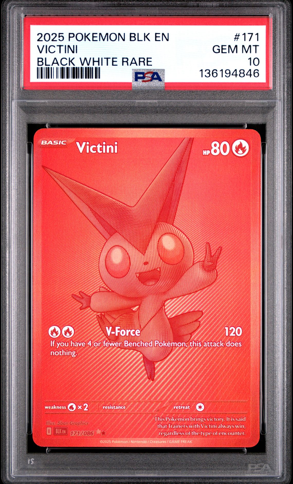2025 Pokemon BLACK WHITE RARE #171 Victini front