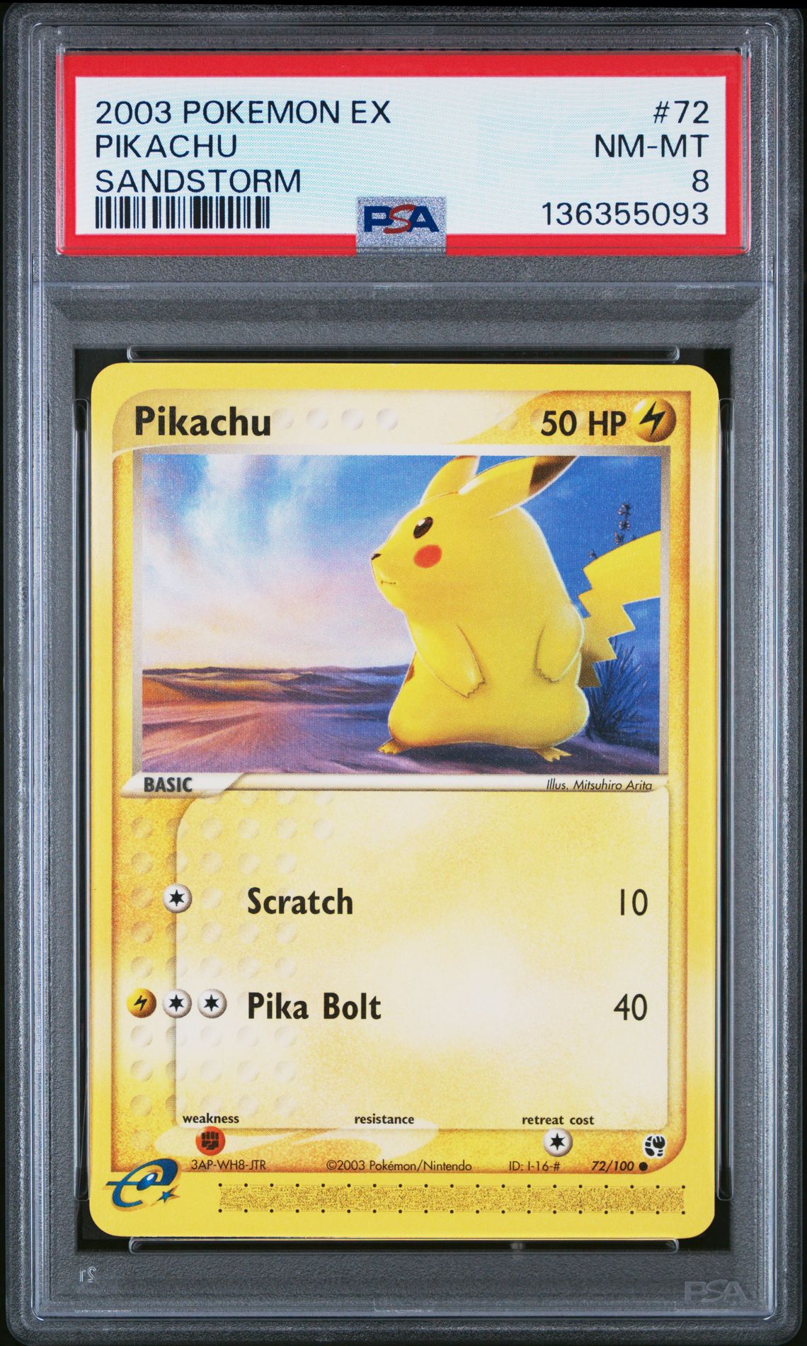 2003 Pokemon POKEMON EX SANDSTORM #72 Pikachu front